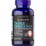 Puritans Pride Triple Omega 3-6-9 Fish, Flax & Borage Oils, Supports Heart Health and Healthy Joints, 240 ct