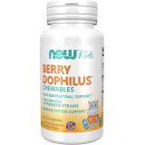 NOW Supplements, BerryDophilus with 2 Billion, 10 Probiotic Strains, Xylitol Sweetened, Strain Verified, 60 Chewables, packaging may vary