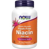 NOW Supplements, Niacin (Vitamin B-3) 500 mg, Flush-Free, Double Strength, Nutritional Health, 90 Veg Capsules