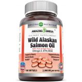Amazing Nutrition Amazing Omega Wild Alaskan Salmon Oil Softgels (Non-GMO) - Supports Heart, Joint Health and Promotes Healthy inflammatory Response (2000 Mg Per Serving, 180 Count)