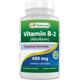 Best Naturals Vitamin B2 (Riboflavin) 400mg - Migraine Relief - Veggie Capsules - Conezyme Precursor - 120 Count (120 Count (Pack of 1))