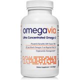 OmegaVia Ultra Concentrated Omega 3 Fish Oil, 60 Burpless Pills, High Potency  1105 mg Omega 3 per Pill, 3X More Omegas Than Regular Fish Oil Supplements, Triglyceride Form, High