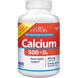 21st Century Calcium 500 mg Plus D3 Tablets, 400 Count