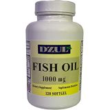 Dzul Omega 3 Fish Oil Triple Strength Supplement to Help Reduce The Risk of Coronary Heart Disease, 1000 mg, 120 Softgels