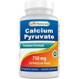 Best Naturals Calcium Pyruvate Fat-Burning Formula for Thighs, 750 mg 120 Capsules - Calcium pyruvate for Weight Loss