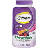 Caltrate Chewables 600 Plus D3 Plus Minerals Calcium Vitamin D Supplement, Cherry, Orange And Fruit Punch - 90 Count