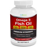 VitaBreeze Omega 3 Fish Oil Supplement (180 Softgels) - 2400mg Triple Strength Fish Oil with 800mg EPA & 600mg DHA Omega-3 Fatty Acids Per Serving - with Enteric Coating - Molecularly Distill