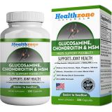 Healthzone Naturals Glucosamine Chondroitin MSM - Advanced Triple Strength Joint Health Support Supplement - Relief from Sore Knee, Hip, Finger, Wrist, Elbow, Shoulder, Back Pain - Non-GMO Formula - 2