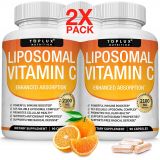 Toplux Liposomal Vitamin C 2100mg High Absorption Fat Soluble VIT C - Immune Support Collagen Booster Immunity Defense & Powerful Antioxidant, MCT Oil & Sunflower Lecithin, Acsorbic Acid,