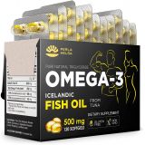 Perla Helsa Omega 3 Fish Oil Fatty Acid Supplement. 100% Natural Nordic Cod Liver with Fast Acting Highest DHA & EPA Triglyceride from Iceland. Burpless, Easy Swallow, Supports Sleep, Hair, Sk