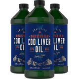 Carlyle Cod Liver Oil Norwegian 16 fl oz Liquid Pack of 3 Bottles Non-GMO, Gluten Free