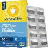 Renew Life Adult Probiotics, 50 Billion CFU Guaranteed, Extra Care Go-Pack, Probiotic Supplement for Digestive & Immune Health, Shelf Stable, Gluten Dairy & Soy Free, 30 Capsules
