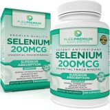 PurePremium Supplements PurePremium Selenium Supplement (Selenomethionine) 100 Once Daily Selenium 200mcg Caps. Supports Immune System, Prostate and Reproductive Function - Essential Trace Mineral - S