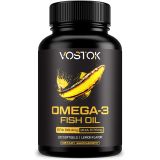 Vostok Nutrition Omega 3 Fish Oil Triple Strength - Sourced from Wild Caught Fish - Non-GMO, Soy and Gluten Free  High EPA and DHA Supplement - Heart + Brain Health, Joint and Skin Support - 120 S
