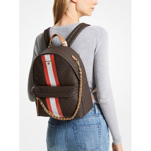 마이클코어스 MICHAEL Michael Kors Slater Medium Signature Logo Stripe Backpack