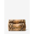Michael Kors Collection Monogramme Python Embossed Lunch Bag Clutch