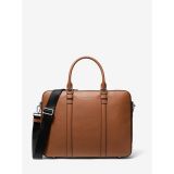 Michael Kors Mens Hudson Logo and Leather Double-Gusset Briefcase