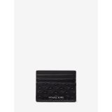 Michael Kors Mens Hudson Logo Embossed Leather Tall Card Case