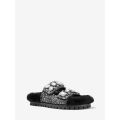 MICHAEL Michael Kors Stark Embellished Glitter and Faux Fur Slide Sandal
