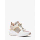 MICHAEL Michael Kors Georgie Leather and Chain-Mesh Trainer