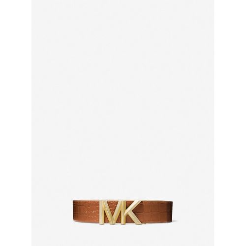 마이클코어스 MICHAEL Michael Kors Logo Crocodile-Embossed Leather Waist Belt