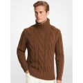 Michael Kors Mens Cable Merino Wool Turtleneck Sweater