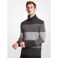 Michael Kors Mens Striped Nylon Blend Turtleneck Sweater