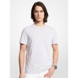 Michael Kors Mens Striped Textured Cotton T-Shirt