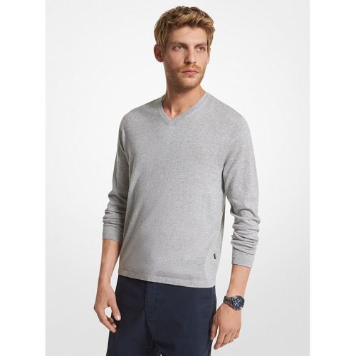 마이클코어스 Michael Kors Mens Cotton Jersey V-Neck Sweater