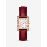 Michael Kors Mini Emery Pave Rose Gold-Tone and Crocodile Embossed Leather Watch