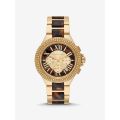 Michael Kors Oversized Camille Pave Gold-Tone and Tortoiseshell Acetate Watch