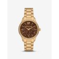 Michael Kors Layton Pave Gold-Tone Logo Watch