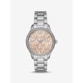 Michael Kors Layton Pave Silver-Tone Logo Watch