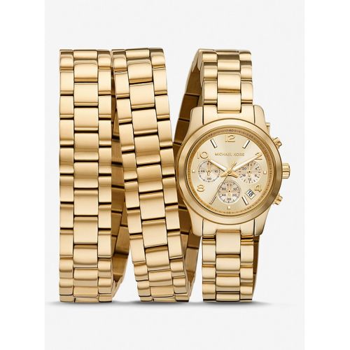 마이클코어스 Michael Kors Limited-Edition Runway 18K Gold-Plated Stainless Steel Wrap Watch