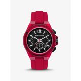 Michael Kors Oversized Lennox Red-Tone Silicone Watch