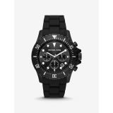 Michael Kors Oversized Everest Black-Tone and Silicone Watch