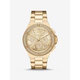 Michael Kors Oversized Lennox Pave Gold-Tone Watch
