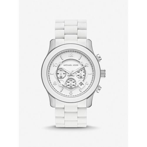 마이클코어스 Michael Kors Oversized Runway White-Tone Watch
