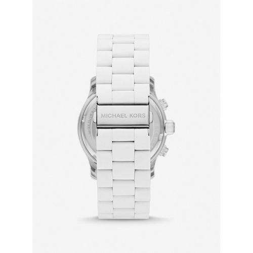 마이클코어스 Michael Kors Oversized Runway White-Tone Watch