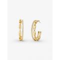 Michael Kors Precious Metal-Plated Sterling Silver Mercer Link Pave Halo Hoops