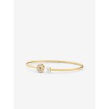 Michael Kors Precious Metal-Plated Sterling Silver Pave Disc and Stud Bangle Bracelet