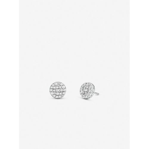 마이클코어스 Michael Kors Sterling Silver Pave Logo Disc Earrings and Necklace Set