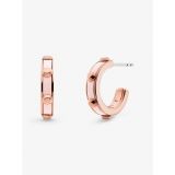 Michael Kors Studded Rose Gold-Plated and Acetate Hoop Earrings