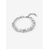 Michael Kors Platinum-Plated Brass Pave Logo Chain Bracelet