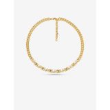Michael Kors 14K Gold-Plated Brass Pave Logo Chain Necklace