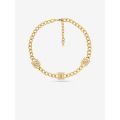 Michael Kors 14K Gold-Plated Brass Pave Lock Trio Necklace
