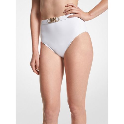 마이클코어스 MICHAEL Michael Kors Stretch Nylon High-Waist Belted Bikini Bottom