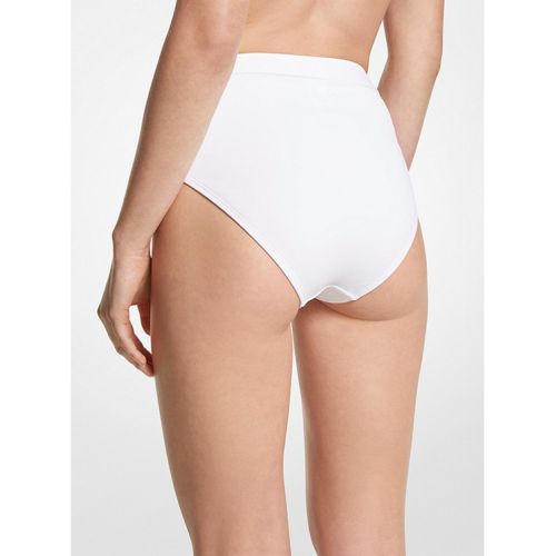 마이클코어스 MICHAEL Michael Kors Stretch Nylon High-Waist Belted Bikini Bottom