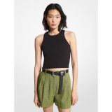 MICHAEL Michael Kors Ribbed Recycled Viscose Blend Cropped Tank Top