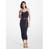MICHAEL Michael Kors Ribbed Stretch Viscose Belted Bustier Dress